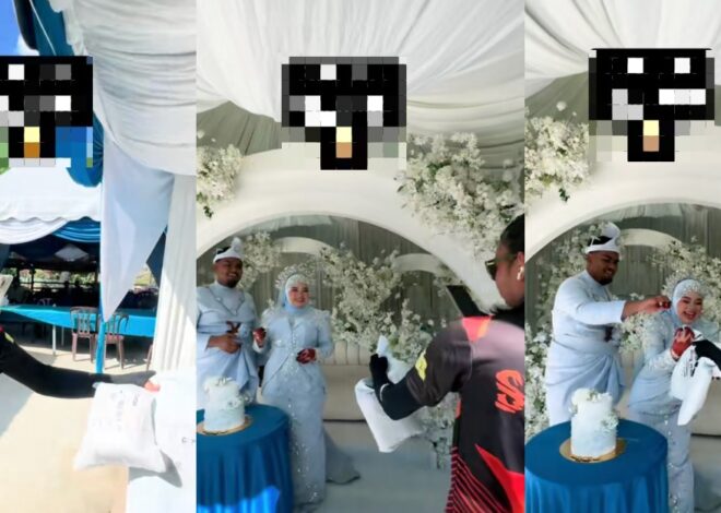 Pengantin Baru Potong Kue Pengantin, Tiba-tiba Parcelnya Tiba
