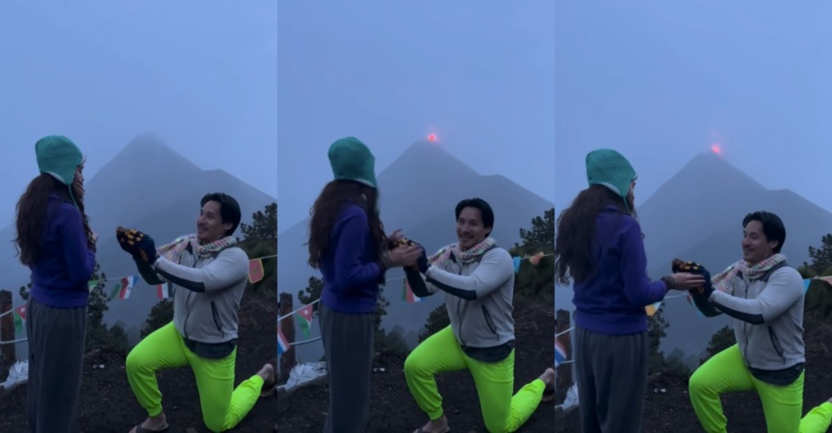“Waktu” Ngam, gunung berapi meletus ketika wanita itu diusulkan kepada seorang teman pria