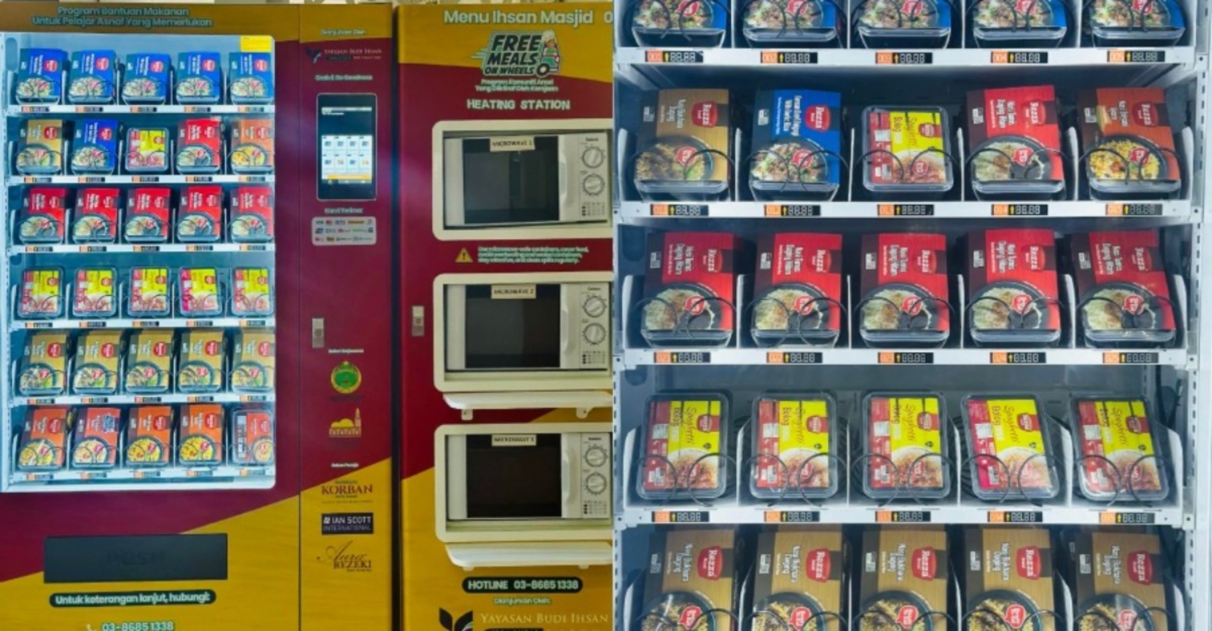 Inisiatif Unik, Masjid Shah Alam Bagian 7 Siapkan Makanan Gratis Pakai “Vending Machine”