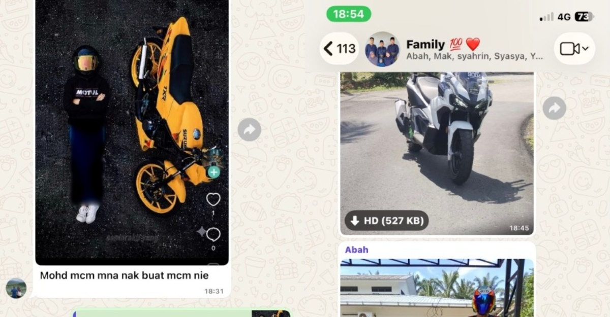Saat Ayah Ingin Ikuti Tren Berfoto dengan Sepeda Motor, Banyak Reaksi Anak yang Patah Hati